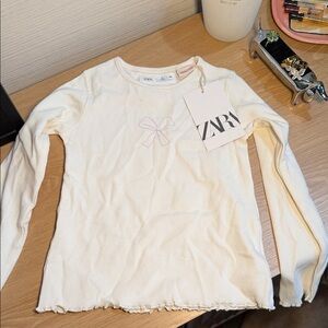 Zara Ivory Kids Long Sleeve Tee